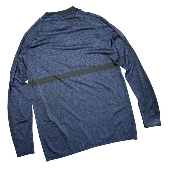 NIKE GOLF Mens Medium Navy Blue Black Long Sleeve Seamless Half Zip Pullover - Picture 7 of 7